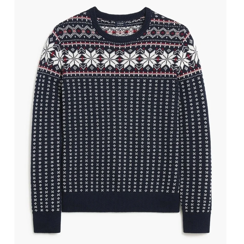 NWT Men’s J. Crew 100% Cotton Fair Isle Sweater - M